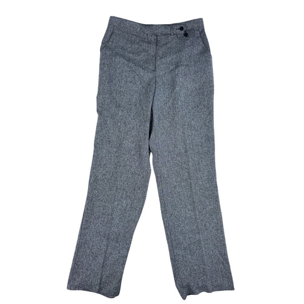 Investments Black Gray Dress Pants 10L High Rise Straight Leg Slash Pockets